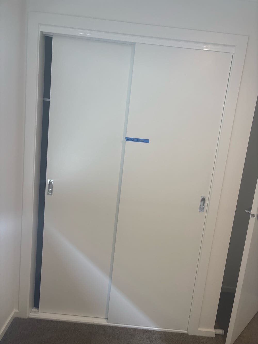 Cavity sliding door guides adjustment/installation required, recorded during a PCI inspection in Wyndham Vale