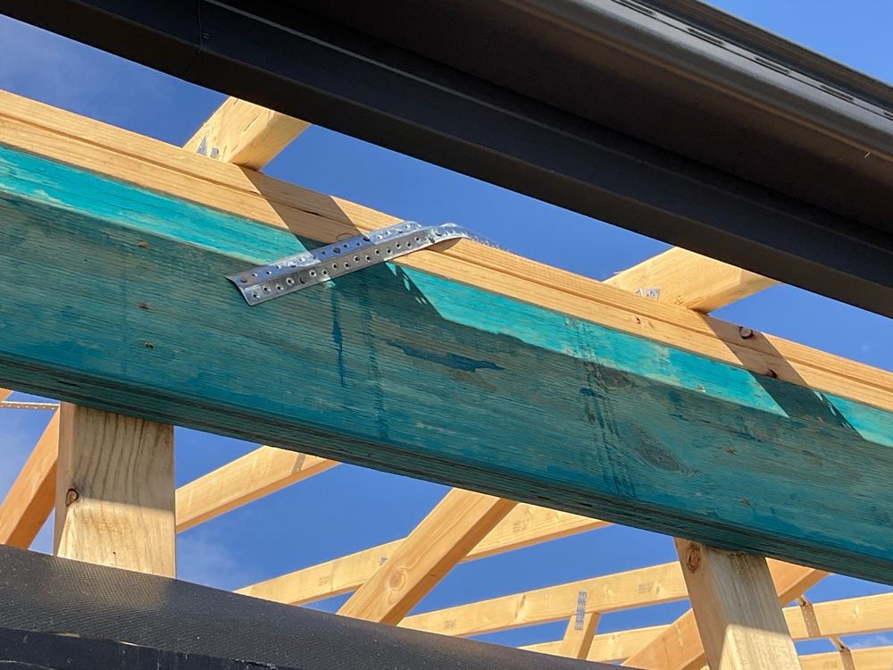 Roof bracing not bent onto the top plate and nailed off, found during a frame inspection in Hoppers Crossing