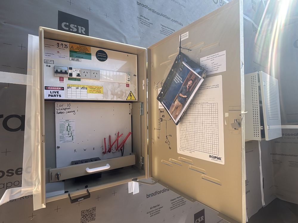 No termite management notice in the meter box at lock-up, found during a lock-up inspection in Hoppers Crossing