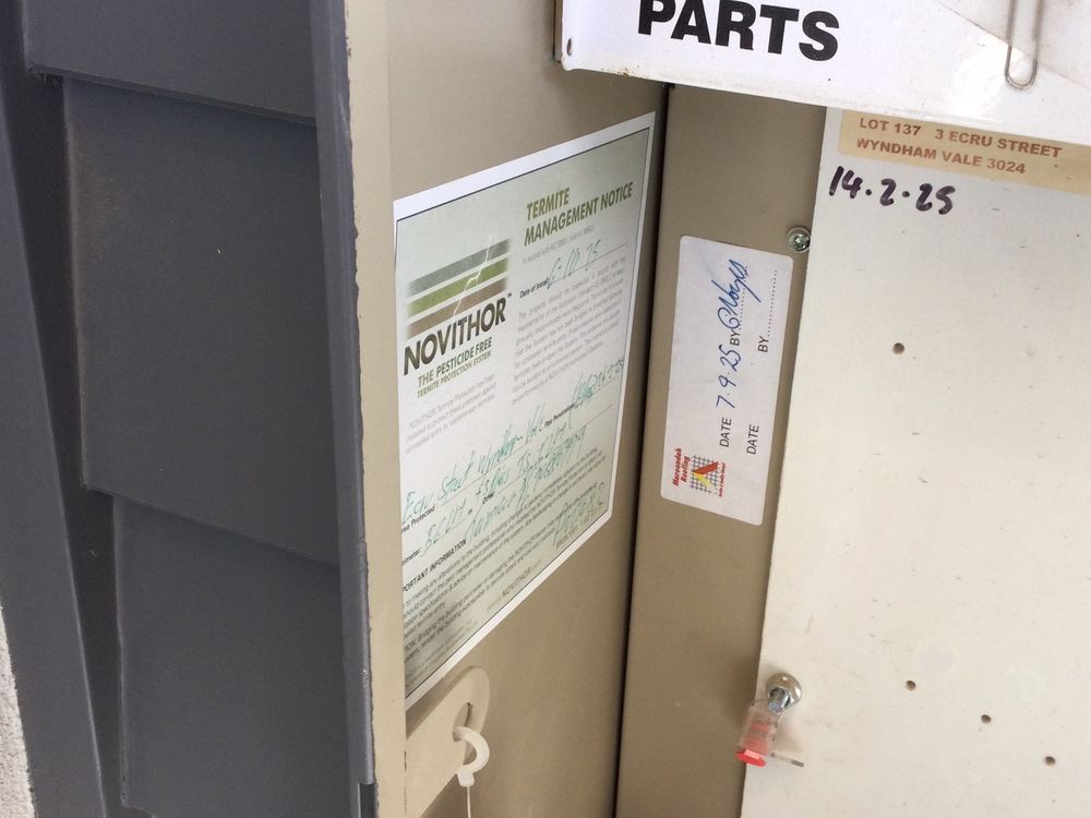 Termite management notice still absent from the meter box on reinspection, Wyndham Vale